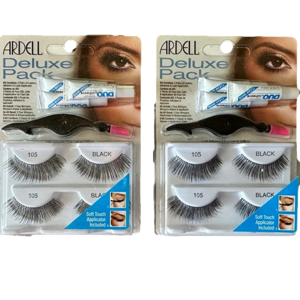 New 2 packs Ardell Deluxe Pack Eye Lashes Black
